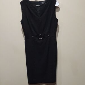 Elegant Tahari Black Sleeveless Dress, Textured, 8